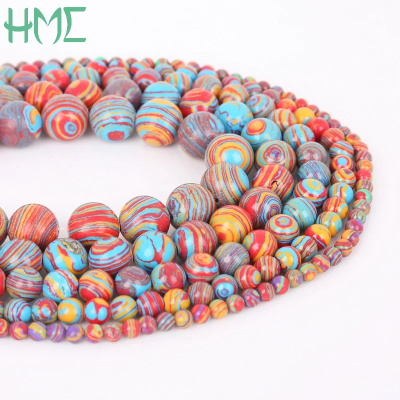 

Nicebeads New Arrival Synthetic Multicolor Malachite Stone Beads For DIY Bracelet Necklace Jewelry Making High Quality Hot Sale
