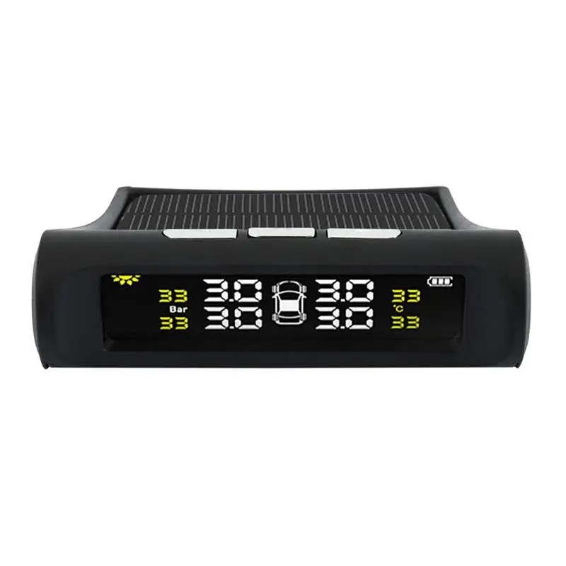

Car TPMS Tyre Pressure Monitoring System Solar Energy Wireless Auto Alarm System with LCD Color Display and 4 Sensors for Car