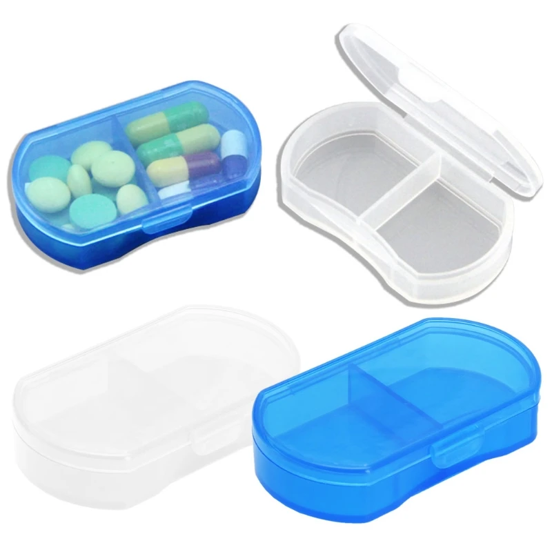 

mini 2 Grids Pill Medicine Box Storage Dispenser Organizer Holder Container Case