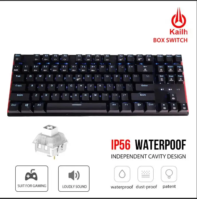 HEXGEARS GK707 87 Key waterproof Keyboard White Blue backlit Kailh Switch Keyboard Hot Swap Switch Mechanical Gaming Keyboard keyboards computer Keyboards