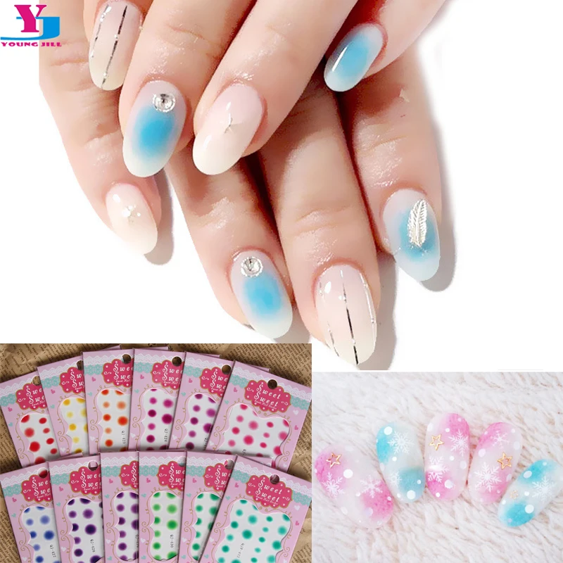 

2016 New Design Nail Art Sticker Sfumato Water Decals 48pcs/lot Nail Art Water Stickers DIY Blusher Nail Vinyls Beauty Wholesale