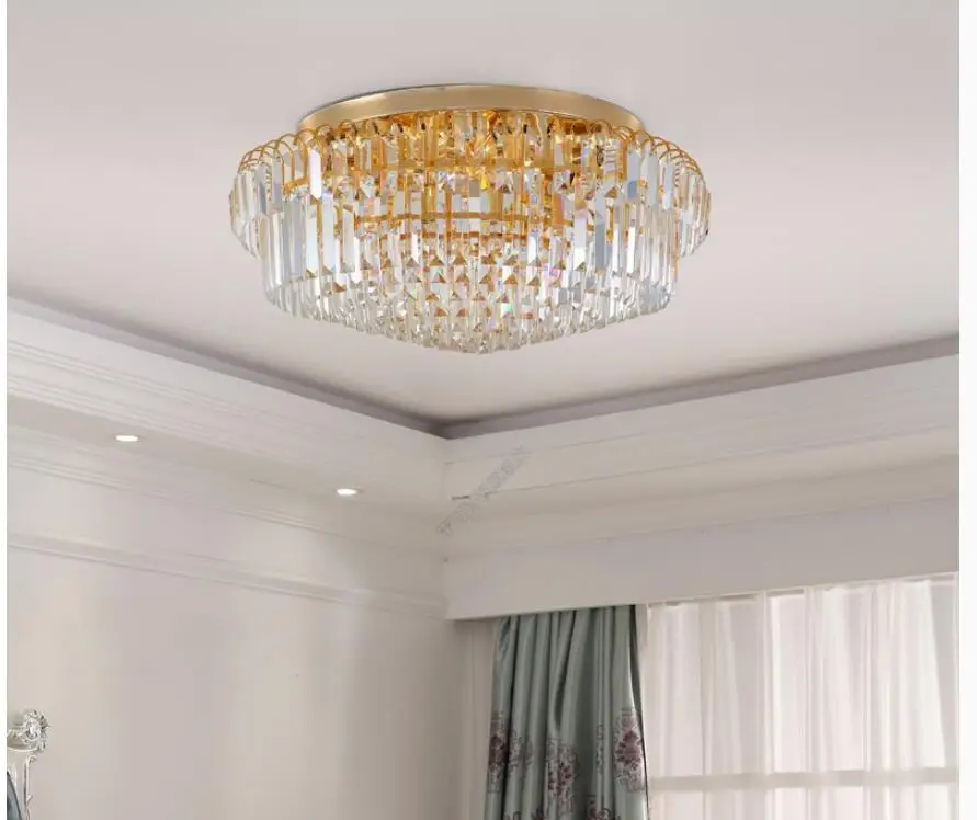 Бесплатная доставка золотой потолочный светильник Современная прозрачная