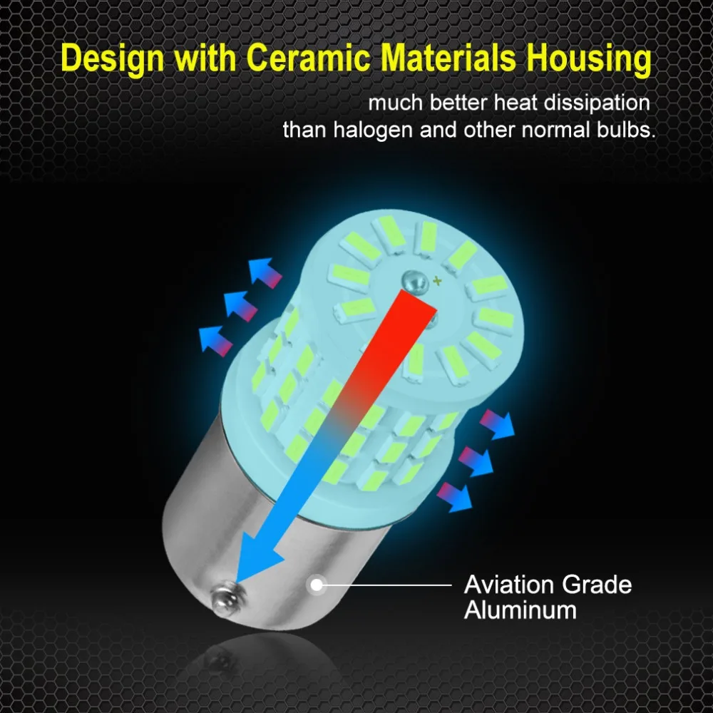2 шт. Керамика светодиодный 1156 BA15S P21W светодиодный 1157 BAY15D P21/5 Вт светодиодный лампы R5W 1200LM белый автомобильный сигнал поворота, стоп-сигналы 12V для автомобильных фар