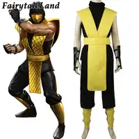 Mortal Kombat X Scorpion Cosplay Costume Halloween Costumes Custom made Cosplay Scorpion Costume Hot Game Mortal Kombat Costume