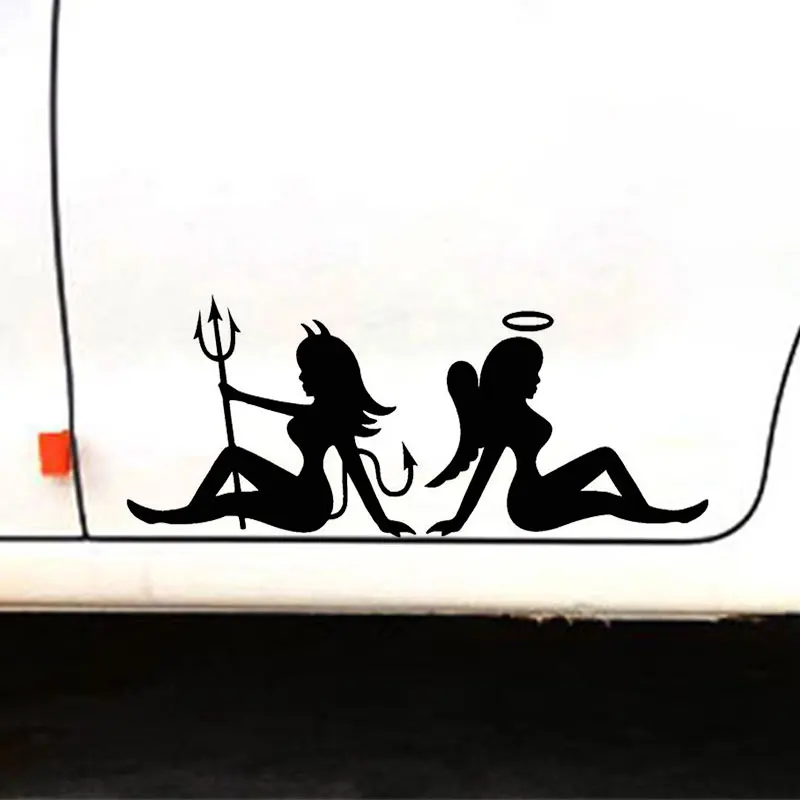 

Angel and Devil Car Sticker Creative Beauty Sexy Decals Auto Products Hobbies Vinyl Window Laptop Decoration for Cars Styling
