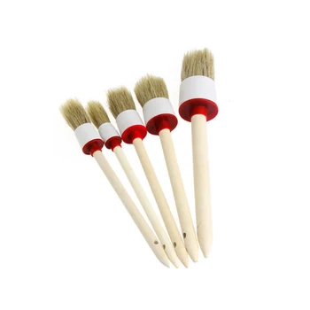 

5Pcs Car Detailing Brush Clean hairs Cleaning Natural Boar Hair Brushes Auto Detail Tools Products Wheels Dashboard Car-styling