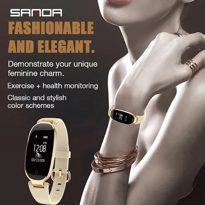 

SANDA S3 Smart Watch IP67 Waterproof Heart Rate Monitor Blood Pressure Fitness Bluetooth Women Smartwatch For Android IOS