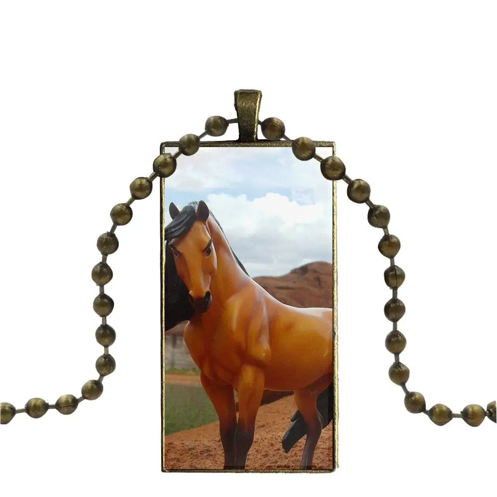 Spirit Stallion Of The Cimarron стеклянная подвеска с изображением галактики ожерелье Женские