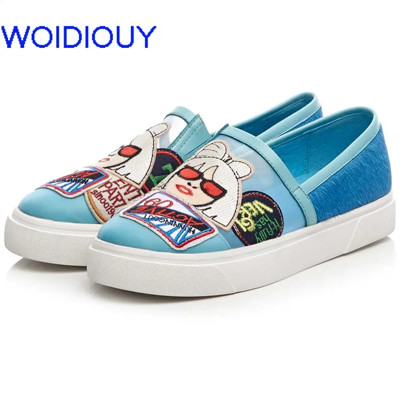 

LadyGaga Handmade Embroidery Loafers Flats Shoes Women Genuine Leather Shoes Slip-On Oxford Shoes Mother Casual Ballet Footwear