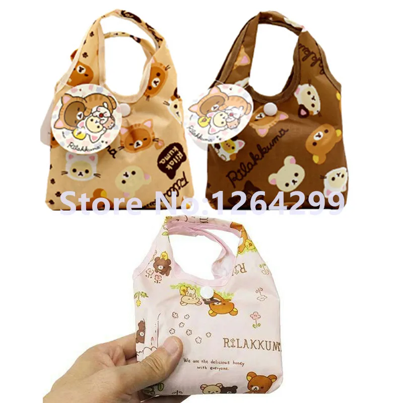 Новые модные большие водонепроницаемые складные сумки для покупок Rilakkuma девочек
