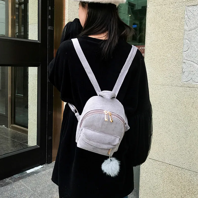 Women-Backpack-Girl-Hairball-Corduroy-School-Bag-Student-Backpack-Satchel-Travel-Shoulder-Bag-Backpack-For-Teenager(1)