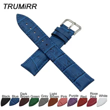 Крокодиловый кожаный ремешок 8/10/12/14/16/17/18/19/20/21/22/23/24/26/28/30/32 мм, ремешок для наручных часов браслет на запястье со стальным ремешком