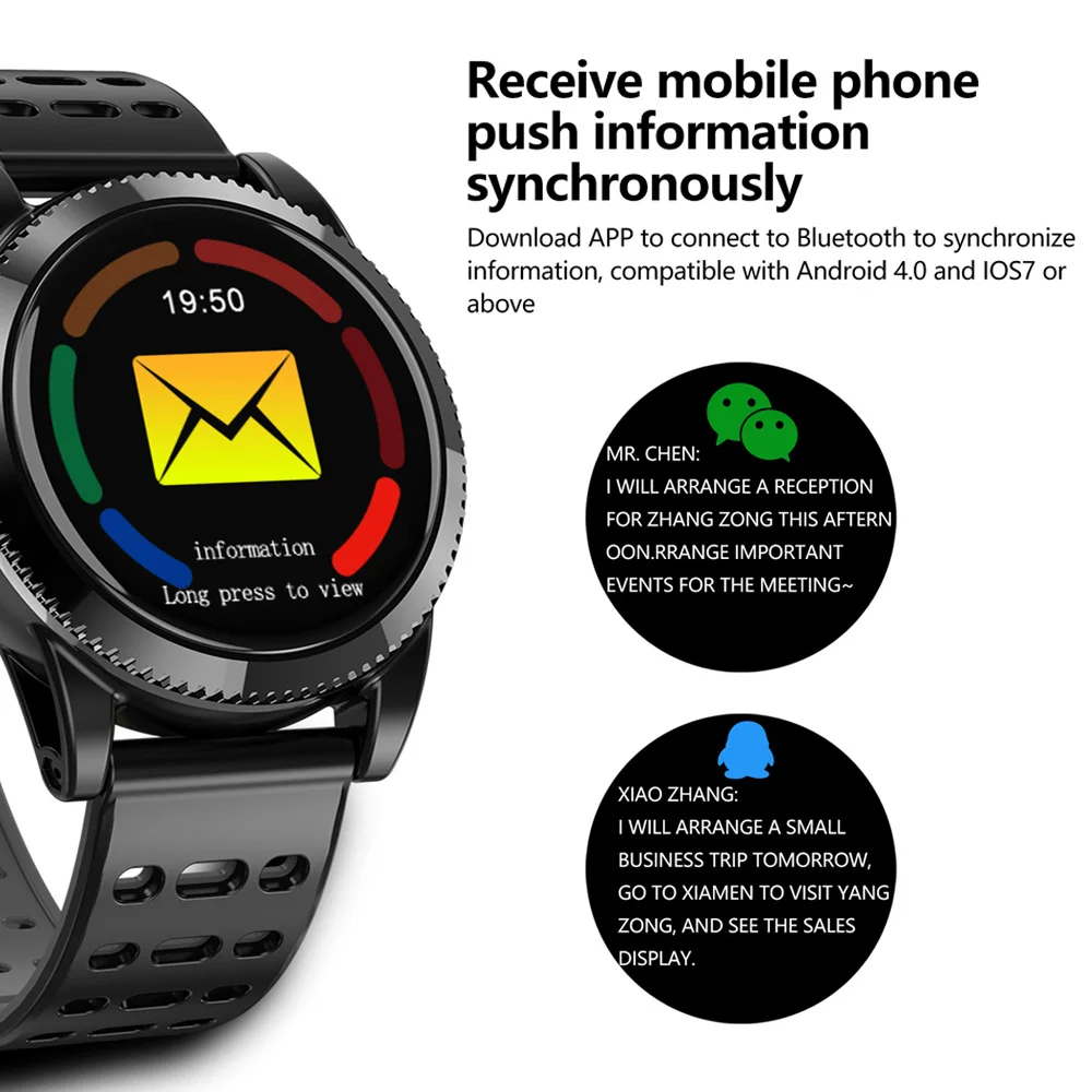 Смарт-часы мужские спортивные фитнес-трекер пульсометр Bluetooth Смарт-Браслет Шагомер фитнес-браслет для IOS Android