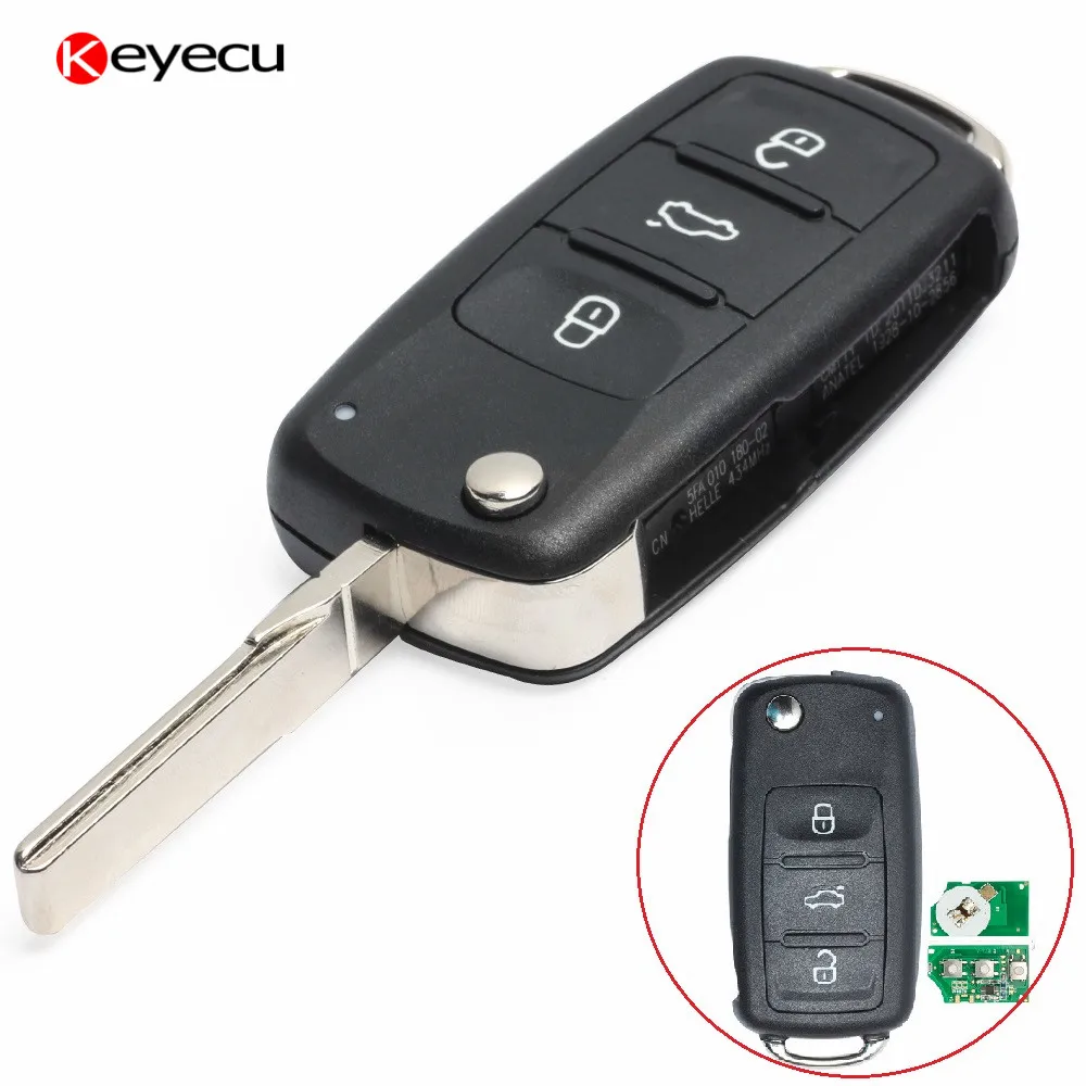 Keyecu удаленное для volkswagen 3 кнопки 434 мГц с ID48 чип Ключи VW 5K0 959 753 N 5k0959753n | Автомобили и