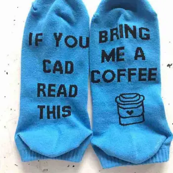 

Ankle-High Socks Funny Nolvety Spring Autumn Short Socks with Letters If You can read this Bring Me A Coffee women socks