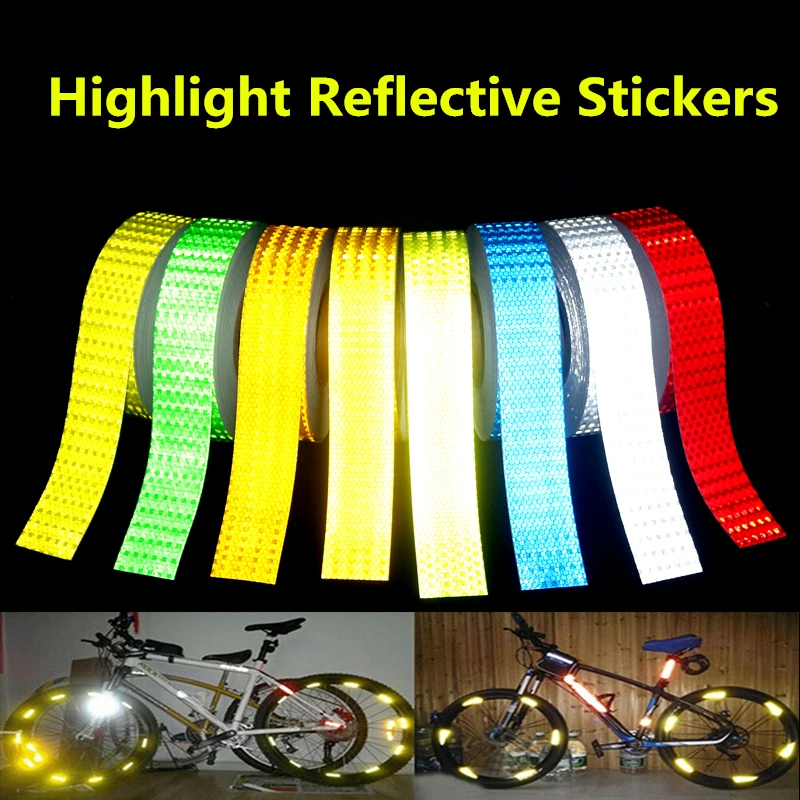 

New 5cmx50m Safety Mark Reflective tape stickers car-styling arrow square red white yellow green blue Self Adhesive Warning Tape