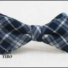 Джентльменский галстук-бабочка в виде тыквы/британский модный стиль, темно-синий и бежевый дизайн в клетку/мужские высококачественные атмосферные необходимые аксессуары, галстук-бабочка