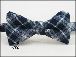 Джентльмен Тыква галстук-бабочка/Британский модный стиль темно-синий и бежевый сетки desgin/Мужская Высококачественная атмосфера