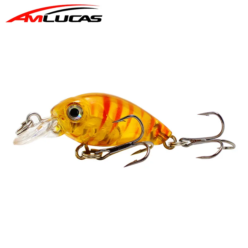 Amlucas, мини-кренкбейт, 4,5 см, 4,1 г, Chubby Spinner, Topwater Crankbait, искусственная жесткая приманка, воблеры, гольян, рыболовные приманки WW333Y