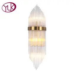 Youlaike золото бра освещения прозрачный стеклянный плафон настенный светильник светильники золото светодиодный настенный светильник с E14