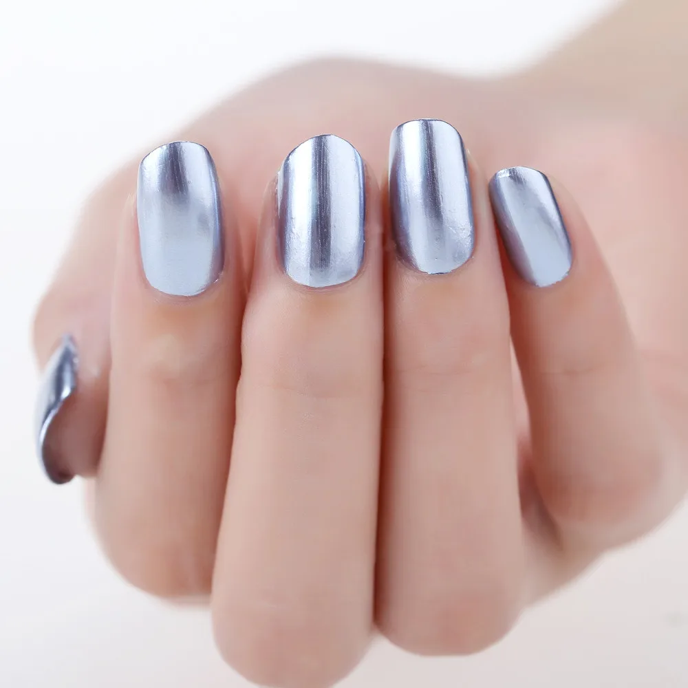 Зеркальный лак для ногтей 6 мл покрытие серебряная паста металлический цвет нержавеющая сталь зеркальный серебряный лак для ногтей маникюрный лак для ногтей