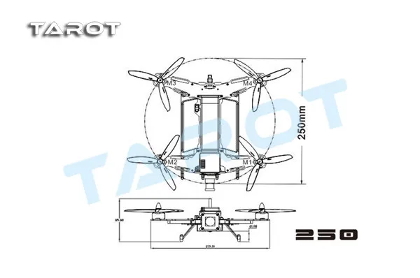 Таро Мини 250 мультикоптера QAV углеродное волокно Multcopter TL250A рамка с посадки Шестерни для FPV Photography