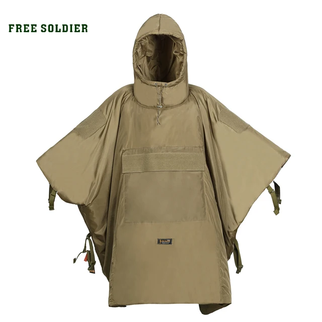 FREE SOLDIER outdoor sports climbing camping riding tactical cloak warm cotton cloak men's sleeping bag thicken cloak