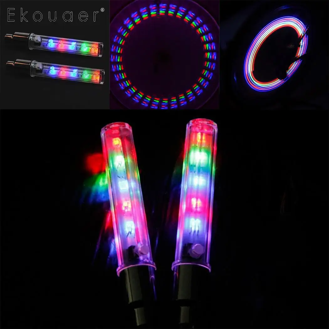 

Waterproof Styling Bicycle Decorative Light 5 LEDs Bicycle Tire Valve Cap Tube Lights 7 Flash Function Emergency Warning Light