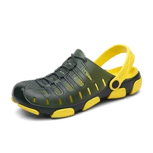 Мужские сандалии Crok Adulto Сабо Crocse черепки обувь EVA; сандалии; сезон лето; пляжные обувь, Тапочки Cholas hombre Bayaband с рисунком «крокодил»