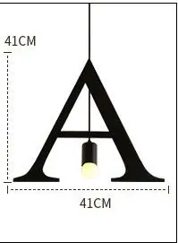 Английский алфавит, подвесные светильники, светодиодный светильник для кухни, светодиодный светильник, прикроватная подвесная потолочная лампа, Светильники для спальни, гостиной - Цвет корпуса: A