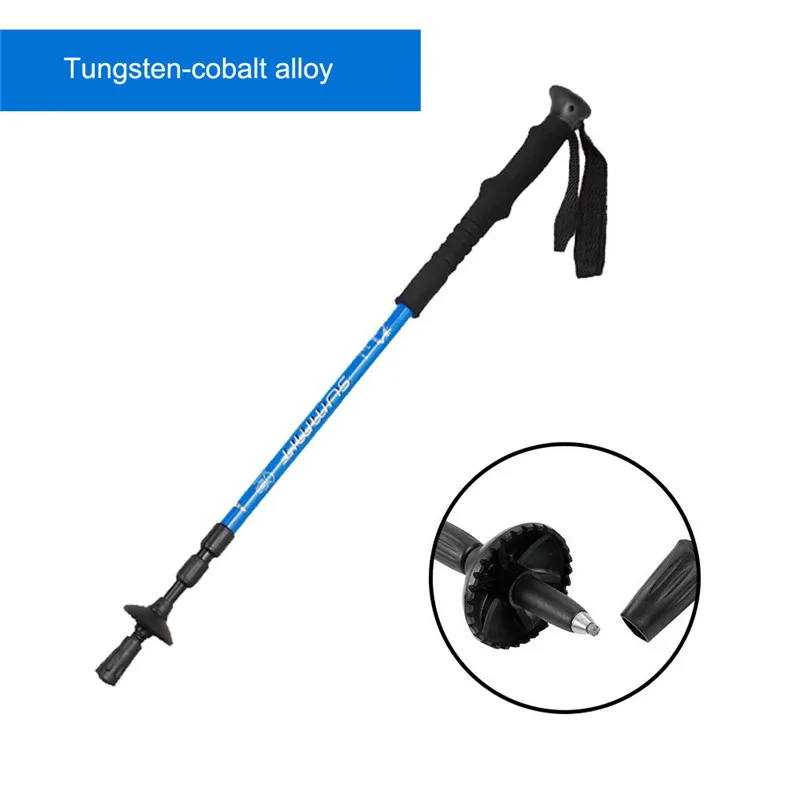 Aviation Aluminum Trekking Poles Walking Hiking stick cane Alpenstock 67-135cm Red Blue for climbing spring tour #2h11 (11)