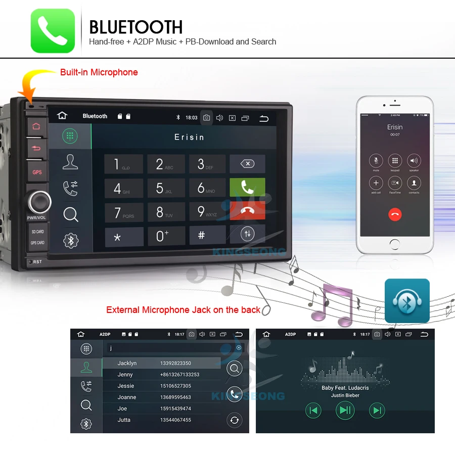 Top 2 Din 7"Universal DAB+ Sat Navi Android 8.0 Autoradio GPS MP3 WiFi OBD2 DVB-T2 DVR 3G USB Bluetooth DTV-IN 3G RDS Car Stereo 19