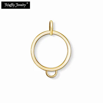 

Round Charm Carrier Large Gold Color,Europe Style Good Jewelry For Men & Women,2018 Gift In 925 Sterling Silver,Super Deals Club