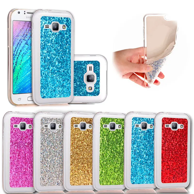 

For Samsung J1 2015 Glitter Case Colored Shining Soft Silicone TPU Shiny Glitter Back Cover Case for Samsung Galaxy J1 2015 J100