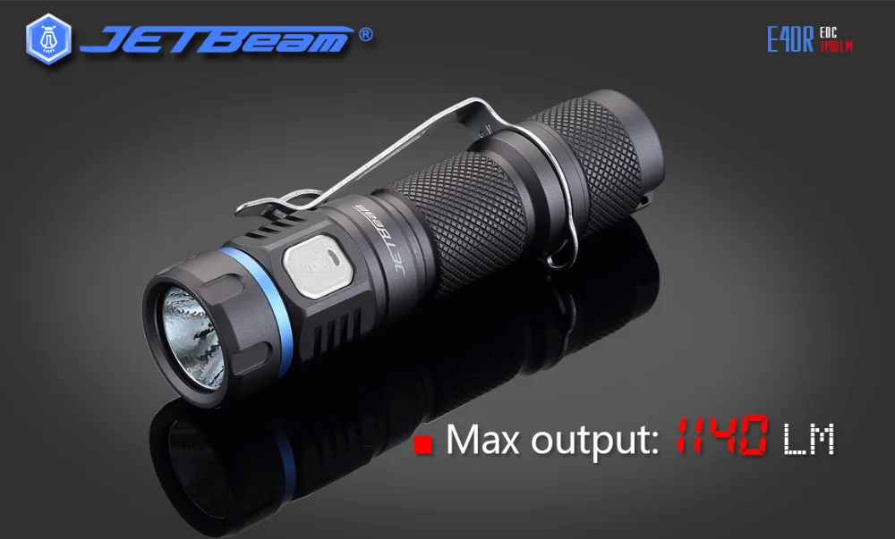  Original JETBeam E40R Mini USB Flashlight SST40 N4 BC LED 1100Lumens LED Flashlight with 18650 Batt - 32831430577