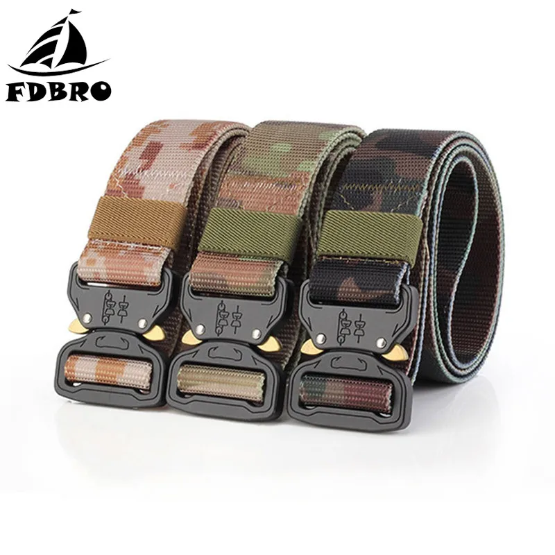 

FDBRO Multifunctional Army Combat Belt Tactical Belt Metal Buckle Nylon Belt Tactic Hunting Camping Military Training Equipment