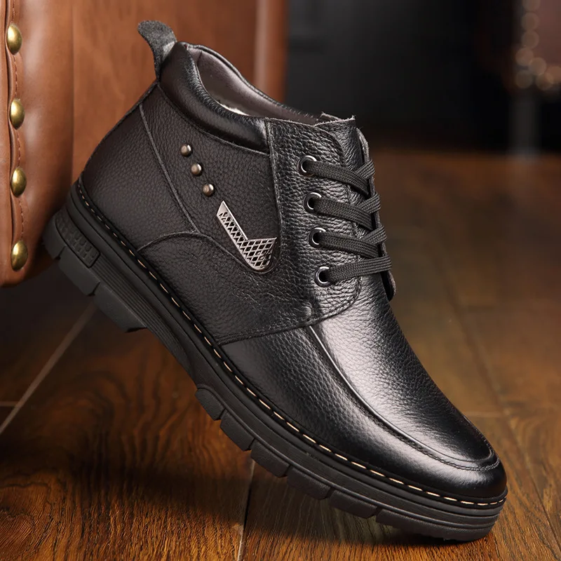 Мужские зимние ботинки на шнуровке с плюшевой подкладкой|Зимние сапоги| |