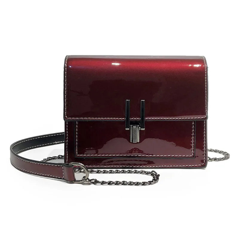 

Women Shoulder Bag PU Leather Mirror Surface Phone Pouch Metal Chain Casual Messenger Crossbody Bags New
