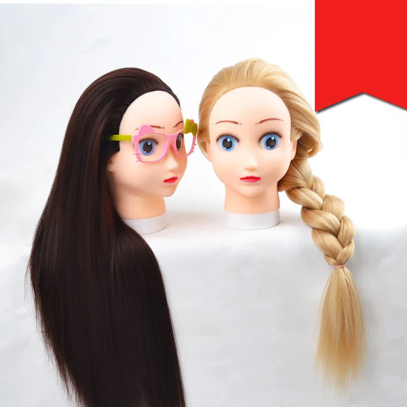 Professional 65cm hairdressing dolls head Female Mannequin Hairdressing