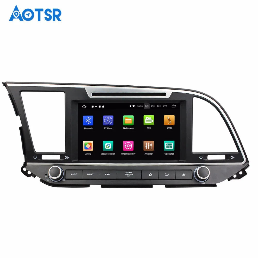 Excellent Autoradio Android 8.0 1 din Car GPS Radio For Hyundai Elantra 2016 2017 2018 Touch Screen Auto Stereo GPS 1024*600 CANBUS Radio 2