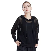 Свободные повседневные спортивные топы с капюшоном, блузки, дышащая женская одежда для бега, занятий йогой, одежда с длинными рукавами, Новинка