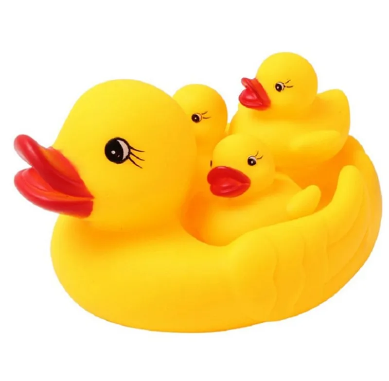 MOTOHOOD Cute Baby Rattle Bath Toy 4pcs Ducks Squeezing Call Rubber Shower Bathing Water Play Toy For Children (6)