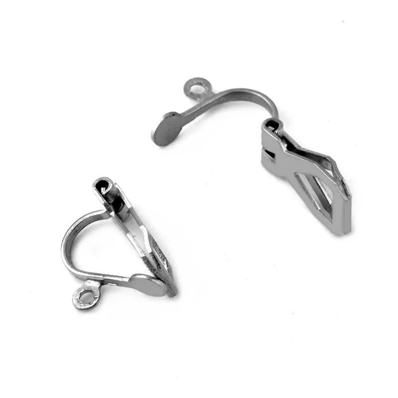 

Stainless Steel Clip on Earrings Base with Hanger Connectors Triangle Earrings Blanks Settings DIY Findings NO Fade Wholesale