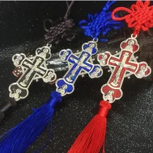 Автомобильный кулон крест Иисуса христианского Подвески на зеркало заднего вида отделка Модный Подарок Висячие украшения для автомобиля Стайлинг авто аксессуары