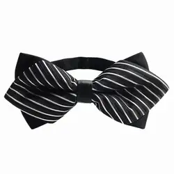 Для мужчин коммерческих полосатый лук галстук бренда полиэстер галстуки для Для мужчин аксессуары свадебные галстуки Gravata галстук