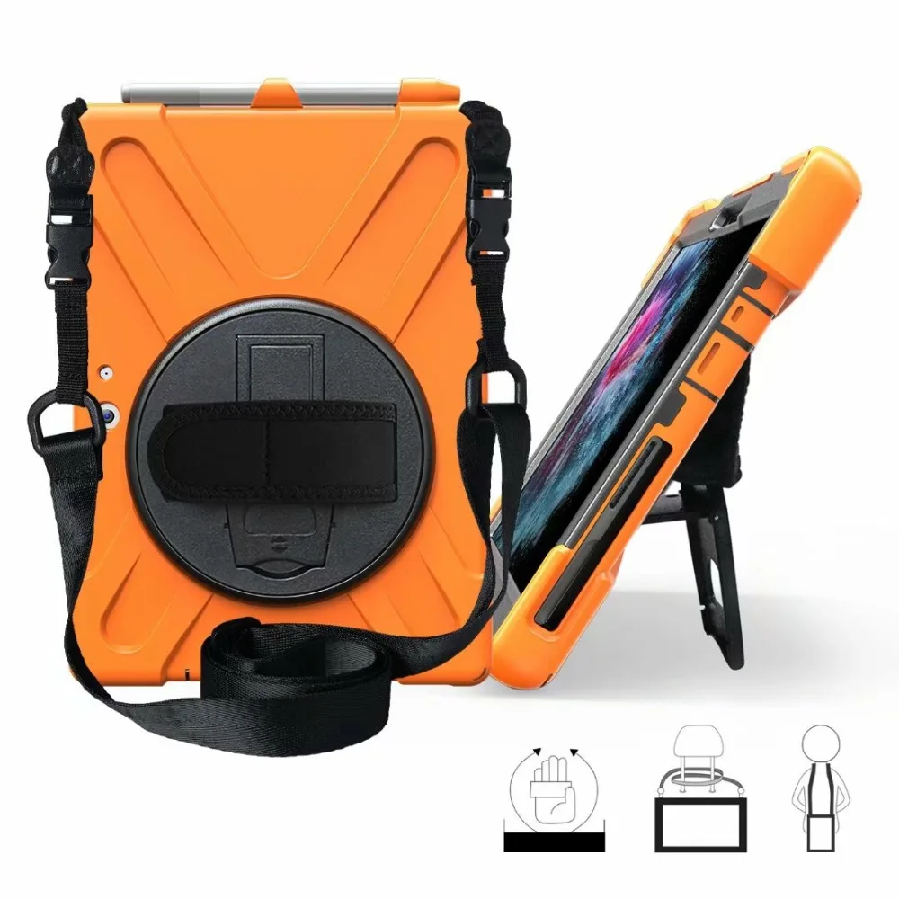 

360 Rotating Silicon + PC Case for Surface Go 10 Inch Tablet Children Kids Safe Rubber Shockproof Protective Cover Shell +Stylus