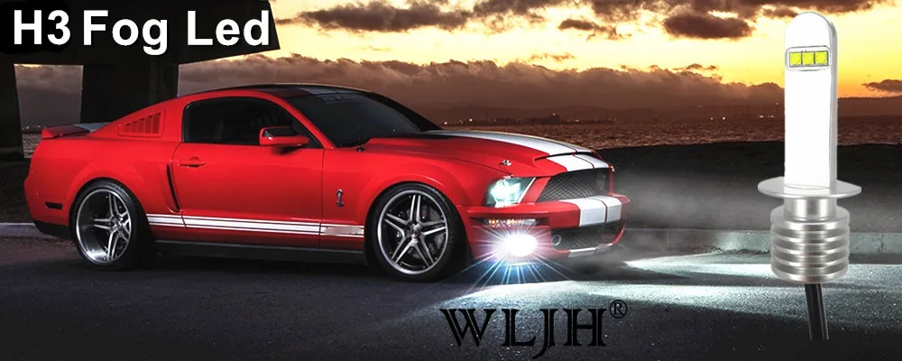 Feixe de Luz de Nevoeiro Luz de Condução Wljh Carro h3 Levou Lâmpada Automóvel Daytime Running Luz Drl Farol Baixo 12 v 24 2x 800lm 30 w 3 Automóveis e motos
