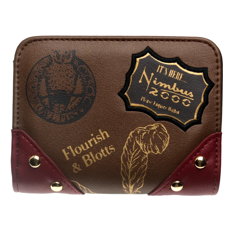 Diagon Alley Wallet Metal badge Brown/date red patch Printed embroidered Wallet Gift for Girls Wallet DFT-6716