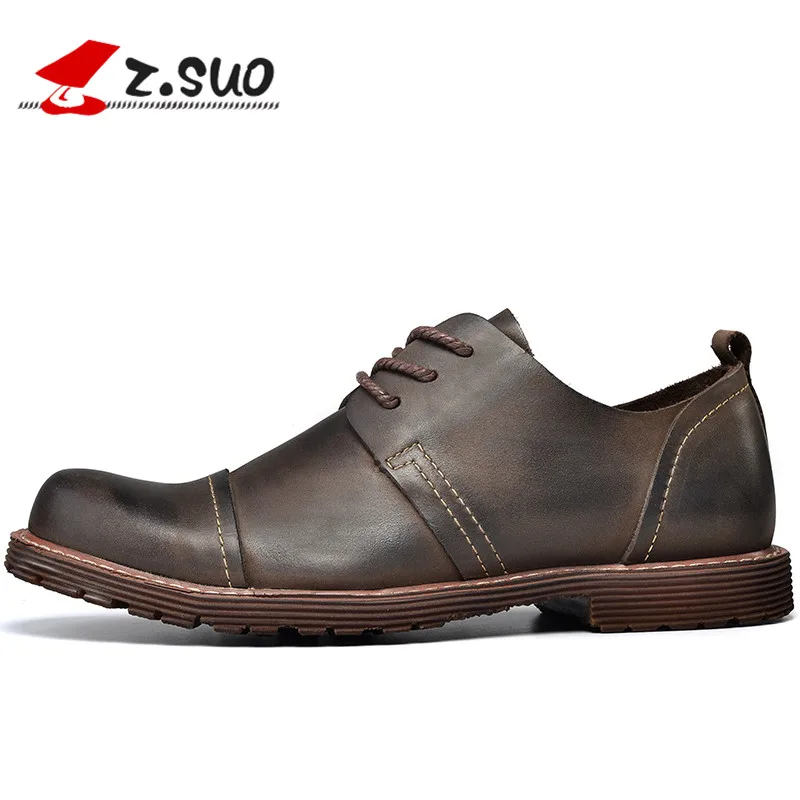 Brown Homens Los Cuero 2018 Oxfords Marca Hombres De Británico yellow Genuino Primavera Brown Nueva Zapatos Hombre Dark Casuales Zsuo OawvFxg