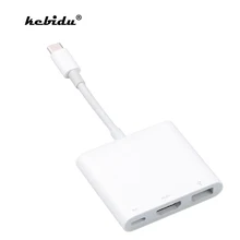 Kebidu Тип usb-C USB Hub адаптер 3 в 1 взаимный обмен данными между компьютером и периферийными устройствами C концентратор HDMI USB3.1 Тип-C переходник с внутренней резьбой с зарядки конвертер для нового MacBook